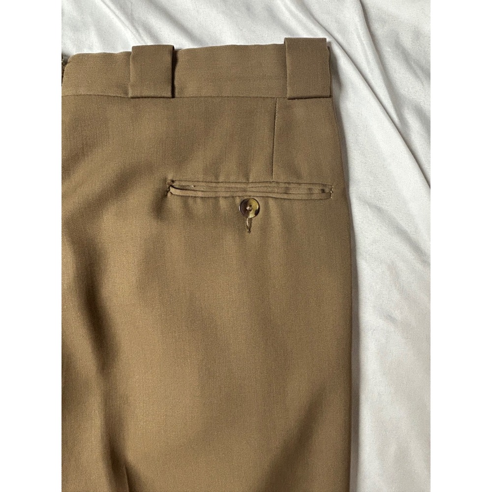 Vintage Bachrach Mens Brown Pleated Wool Dress Pants Made in USA Trousers 34x32 - Picture 9 of 16